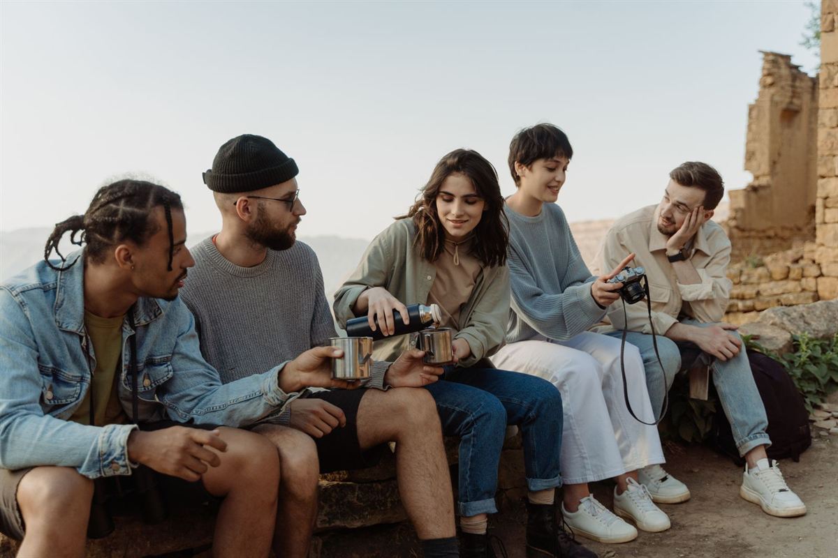 Friends traveling together