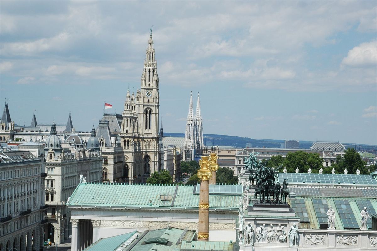 Vienna's skyline along the Danube