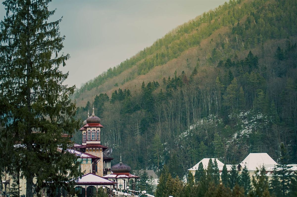 A mountain town in the Carpathians, Romania