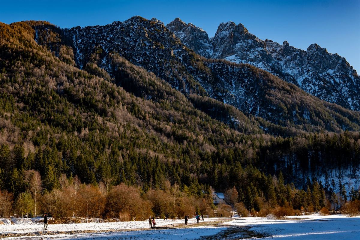 The Julian Alps in winter, Slovenia